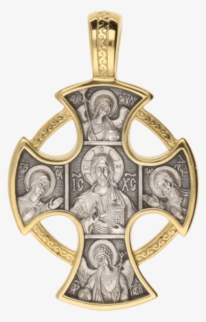 Russian Orthodox Silver Cross Pendant Deisis Guardian - Jewellery