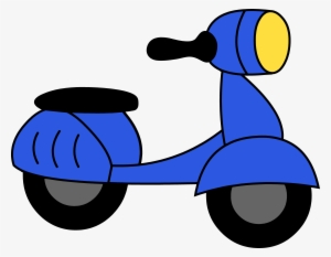 Little Blue Motor Scooter Clipart - Scooter Clip Art