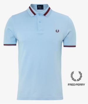~fred Perry Slim Fit Single Tipped Sky Blue Polo Shirt - Sky Blue Fred Perry Polo