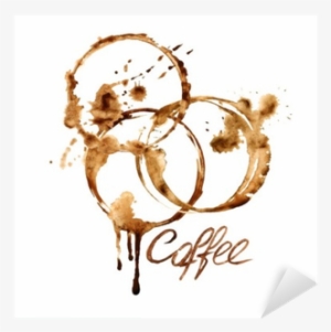 Watercolor Emblem With Coffee Stains Sticker • Pixers® - Stain