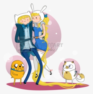 593px Adventure Time Finn Fionna Jake Cake By Bellamichelle24 - Fionna And Cake