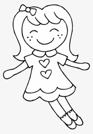 Freckles Clipart Cute Doll - Doll Clipart Black And White