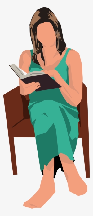 Woman Sitting In Chair Reading Picture Library - Sitting On Chair Clipart