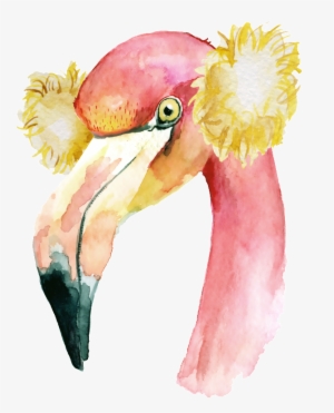 The Hand-painted Flamingo Png Transparent Material - Illustration