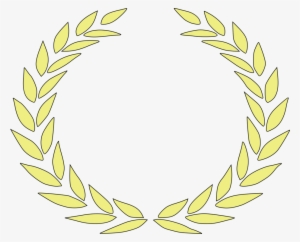 Laurel Wreath Logo Drawing Flower - Lambang Bunga Padi