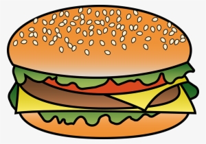 Transparent Stock Collection Of Veggie Burger Cliparts - Hamburger Kreslený