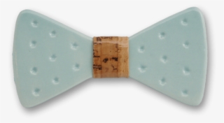 Ceramic In Light Blue Bow Tie - Polka Dot