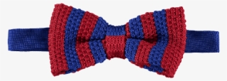 Bow Tie Knitted Blue Red - Knitted Bows Png