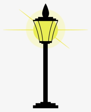 A Single Lit Lamppost Has The Symbolic Meaning Of Destination