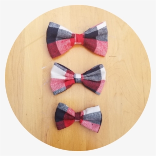 Large Checker Red, Blue And White Bow Tie - Tartan