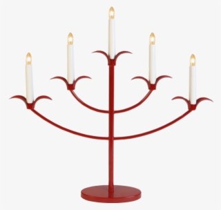 Star Metal 5-light Tilpi Candlestick, Red