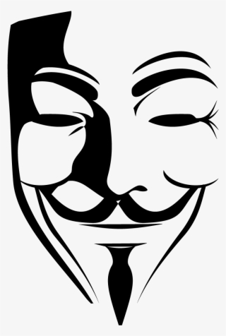 V For Vendetta Face Mask Logo Vector Free Vector Silhouette - V For Vendetta Mask