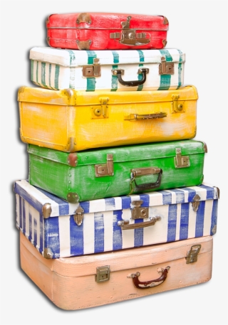A Stack Of Luggage - Pile Of Luggage Png