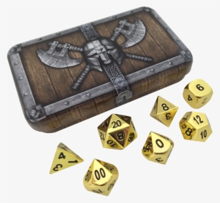 Dwarven Chest With Gold Color And Black Numbering Metal - Role-playing Game