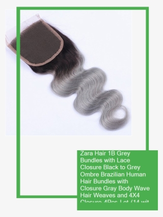 Zara Hair 1b Grey Bundles With Lace Closure Black To - Horse Grooming