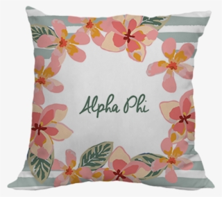 Plumeria Flowers Sorority Throw Pillow - Cushion