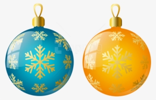 Free Png Large Size Transparent Yellow And Blue Christmas - Christmas Ornaments Clipart Png