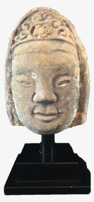 Chinese Yuan Dynasty Stone Buddha Or Figure Head On - Bust