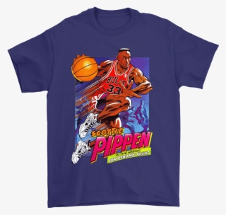 Gildan Mens T-shirt / Purple / S Pippen 90's Cartoon - Shirt