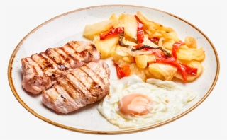 Lomo Con Huevo Y 'papas' A Lo Pobre - Babi Panggang