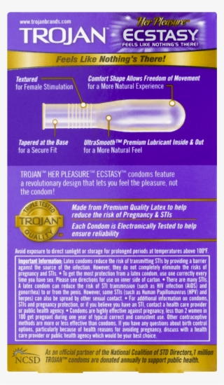 Trojan Her Pleasure Ecstacy Lubricated Latex Condoms - Trojan Ecstasy Condoms Purple