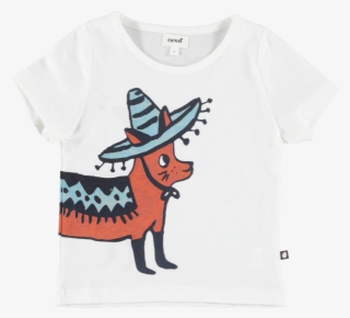 Picture Of Mexican Chihuahua Print T-shirt Ivory Multi - マカロニ ほう れん 荘 T シャツ