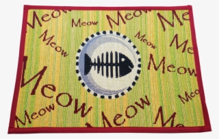 Arlee Pet Products Meow Meow Tapestry Bowl Mat - Placemat