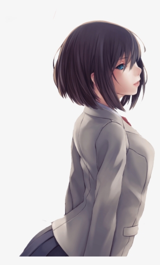 Transparent Anime Girl Short Hair - Anime