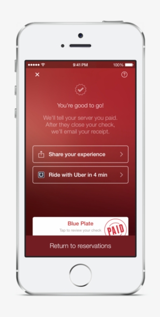 Opentable's Iphone App, With The Uber Api-powered “ride - Open Table Payment