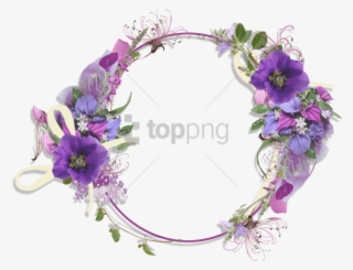 Free Png Purple Flower Borders And Frames Png Image - Round Floral Frame Png