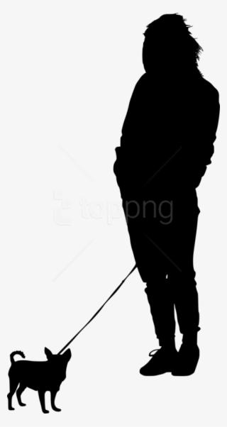 Dog Walking Silhouette Png - Person Silhouette Png Walking