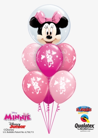 Disney Minnie Mouse Pink Bubble Bouquet At London Helium - Minnie Mouse Balloons Png