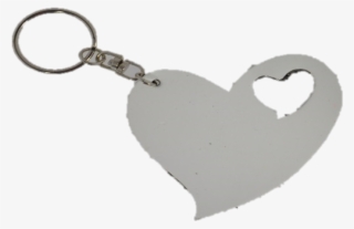 Double Heart Leather Keychain Lkdh12-white/aqua - Keychain