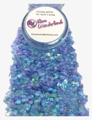 Iridescent Blue Mermaid Chunk Body And Face Festival - Delphinium