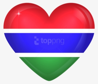 Free Png Download Gambia Large Heart Flag Clipart Png - Gambia Flag Png