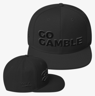 Black On Black Go Gamble Snapback Hat - Baseball Cap