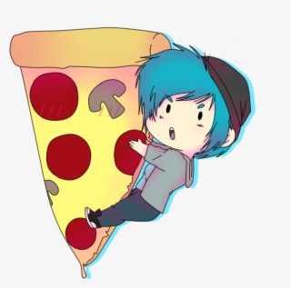 Image Of Hugging Pizza Sticker - Cartoon