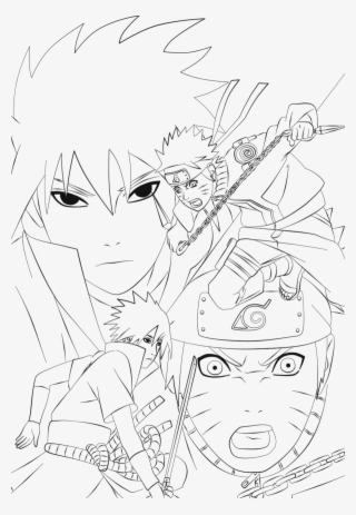 Coloriage Naruto Akatsuki Papedelca Com - Naruto Vs Sasuke Line Drawing