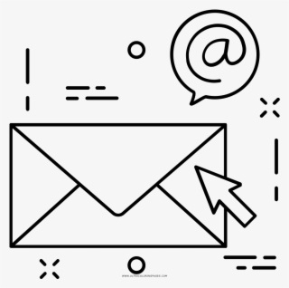 Email Marketing Coloring Page - Vector Black Envelope Png