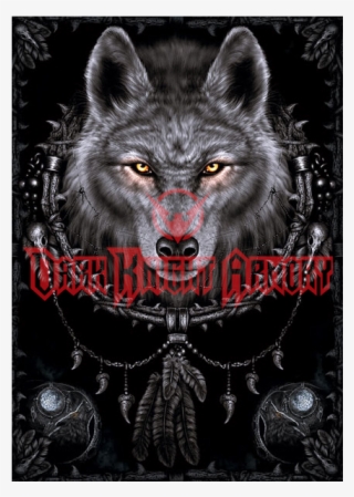 Gray Art Wolf Allposters - Native American Wolves Dreamcatchers
