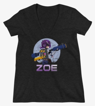 Zoe Women's V-neck Distressed Shirt - Shirt