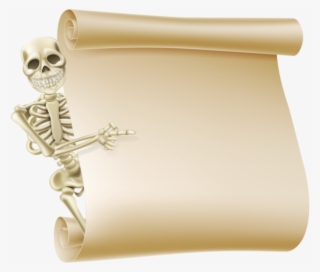 Free Halloween Skeleton Poster Psd - Skeleton Holding A Banner