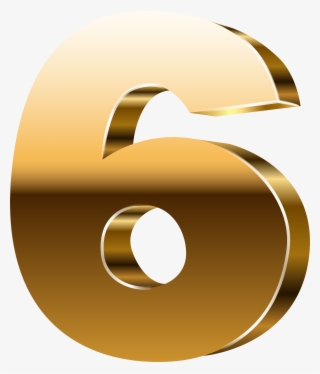 Number Six 3d Gold Clip Art