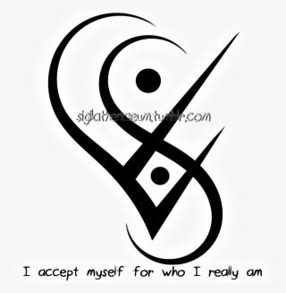 “i Accept Myself For Who I Really Am“ Sigil @gainer500plus - Line Art