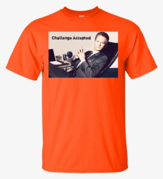 Barney Stinson Challenge Accepted T-shirt - Orange Harley Davidson T Shirt