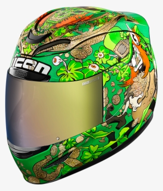 Icon Airmada Green Lepricon Motorcycle Riding Street - Icon Airmada Lepricon Helmet