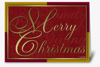 Golden Christmas Card - Gold And Red Christmas Card
