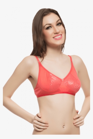 Clovia Cotton Rich Non-padded Bra With Lace - Lingerie