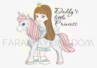 Daddy Princess Children Cartoon Vector Illustration - Invitation