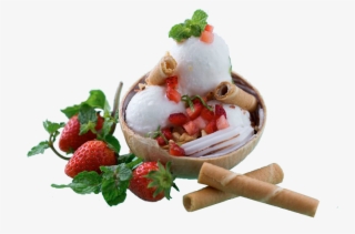 Coconut Coconut Milk And Shavings Are Blended With - Strawberry